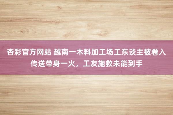 杏彩官方网站 越南一木料加工场工东谈主被卷入传送带身一火，工友施救未能到手