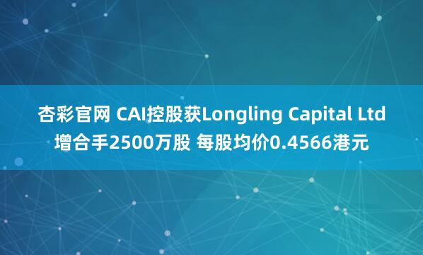 杏彩官网 CAI控股获Longling Capital Ltd增合手2500万股 每股均价0.4566港元