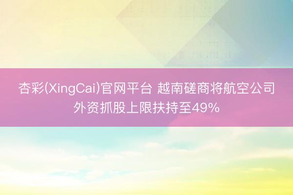 杏彩(XingCai)官网平台 越南磋商将航空公司外资抓股上限扶持至49%