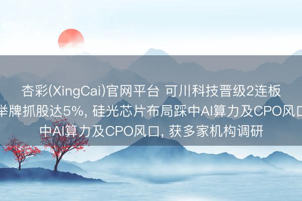 杏彩(XingCai)官网平台 可川科技晋级2连板! 牛散屠文斌眷属举牌抓股达5%， 硅光芯片布局踩中AI算力及CPO风口， 获多家机构调研