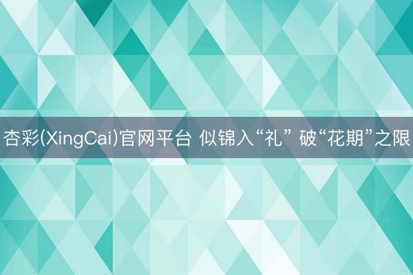 杏彩(XingCai)官网平台 似锦入“礼” 破“花期”之限