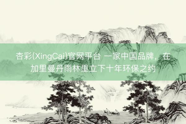 杏彩(XingCai)官网平台 一家中国品牌，在加里曼丹雨林里立下十年环保之约